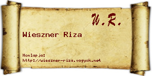 Wieszner Riza névjegykártya